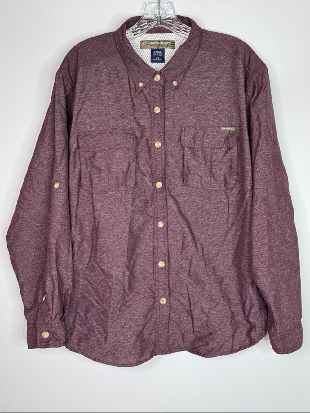 Exofficio Red Long Sleeve Button Down Shirt Size Large